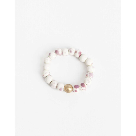 Pulsera Elástica Bolones Cerámica Dorado