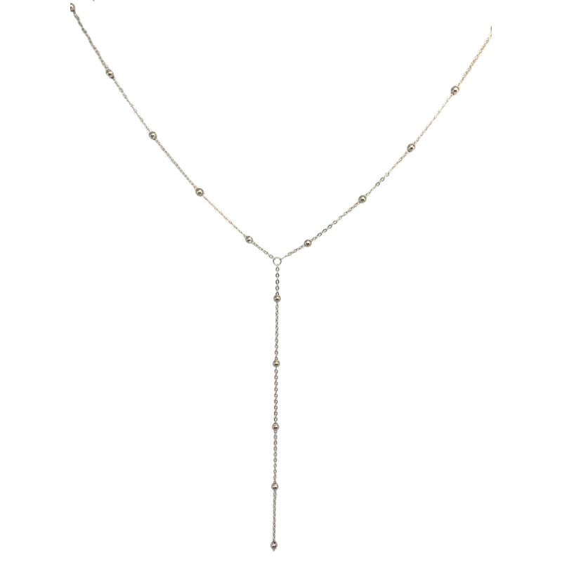 CADENA TIPO FORCE REDONDEADO CON BOLAS , LARGO CADENA 40+3 CM +11 CM L9dslf-01606-n-x3
