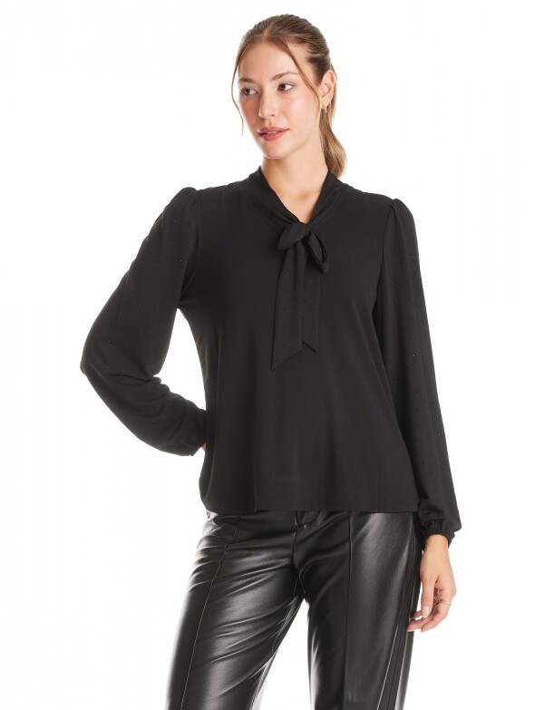 Blusa Lazo & Strass NEGRO
