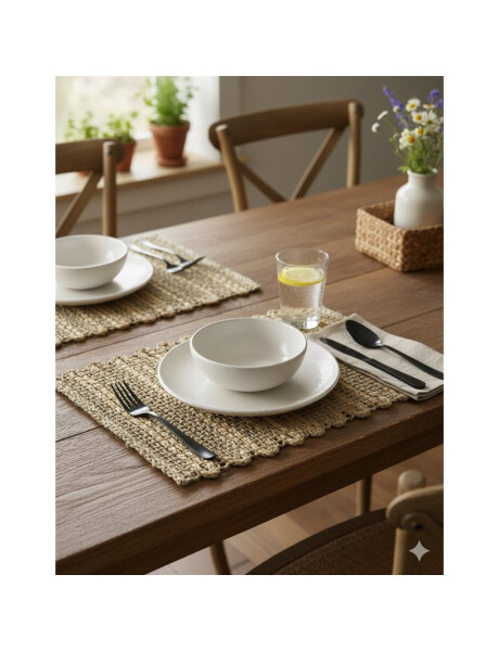 INDIVIDUAL RECT. RAYAS VERTICALES SEAGRASS 45X32CM INDIVIDUAL RECT. RAYAS VERTICALES SEAGRASS 45X32CM