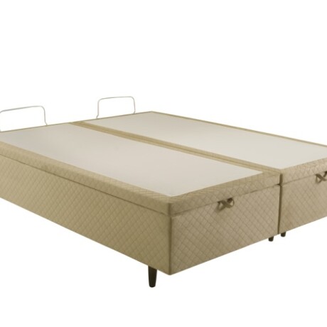 Cama Baúl HE Tapizada en Tela Modelo 1439 190 x 200 Beige Cobrizo