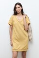 Vestido lino con vainillas maiz