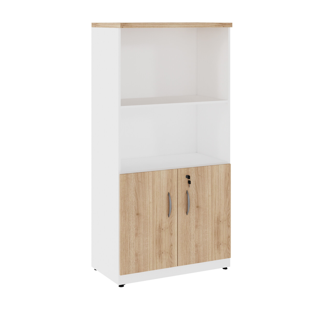 Biblioteca 2 puertas - Con estante - Puerta con llave - Línea Oficina Corporativa 