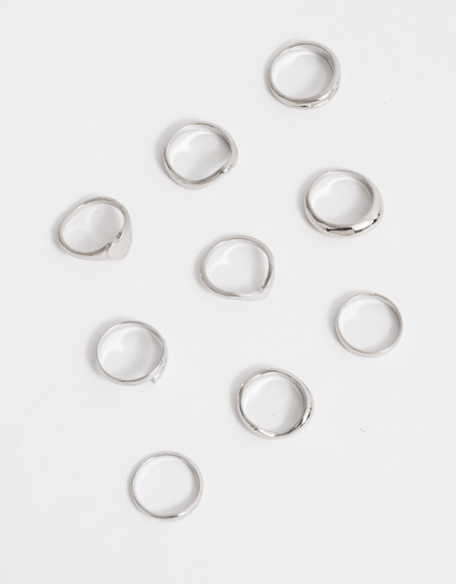 Sets Anillos Metal Set De Anillos De Metal - Plateado