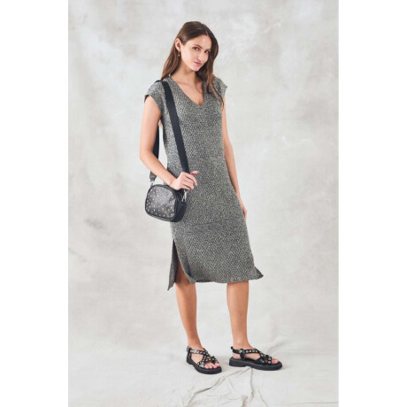 Vestido Tejido Lurex Negro