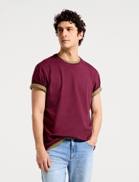 CAMISETA BÁSICA SÚPER COTTON BORDEAUX