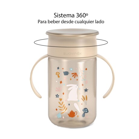 Vaso 360° Antiderrame Entrenador Infantil Con Asas Beige