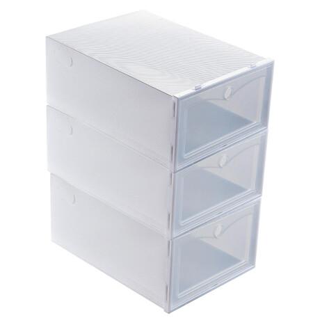 Kit 3 Organizador de zapatos en plástico apilable Blanca