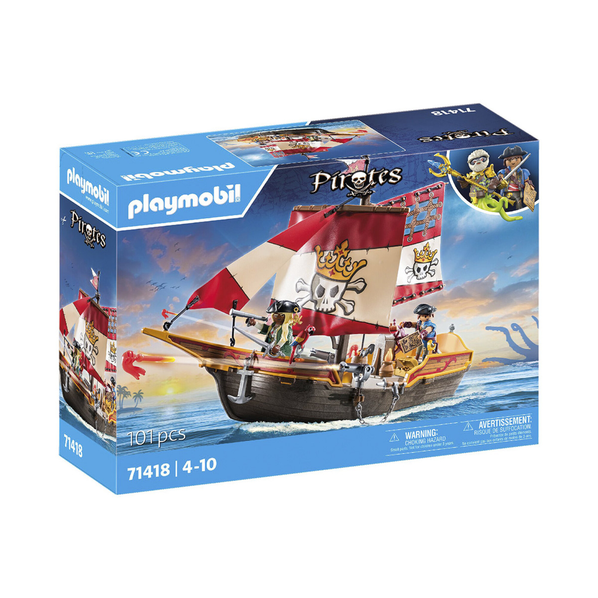 Barco Pirata Playmobil 101 Piezas con Figuras — Cartoons