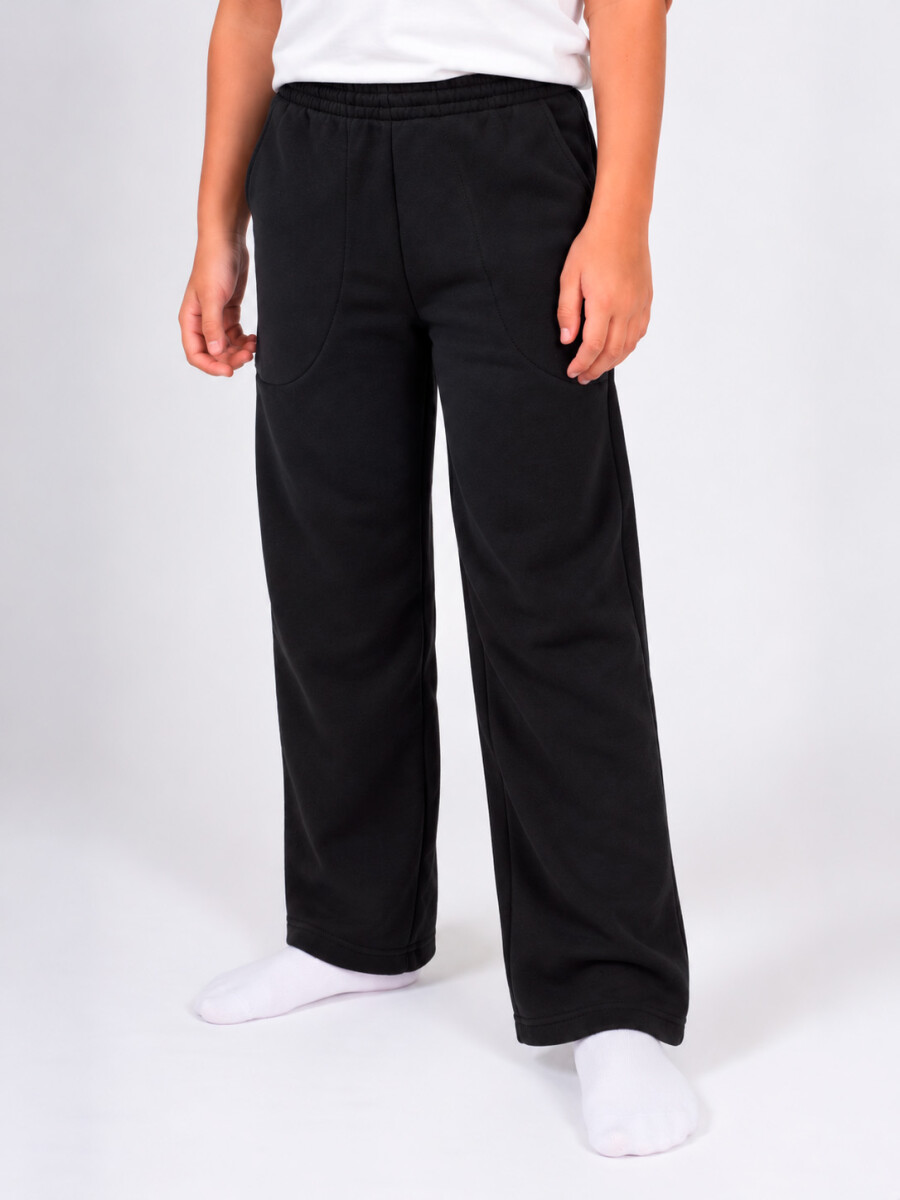 PANTALON BÁSICO UNISSEX CON FELPA - NEGRO 
