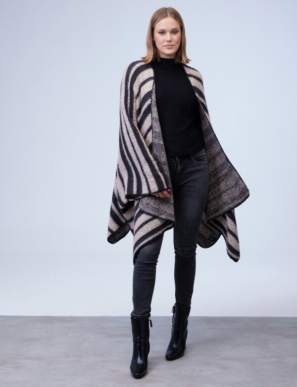 Kimono Lineas NEGRO/BEIGE