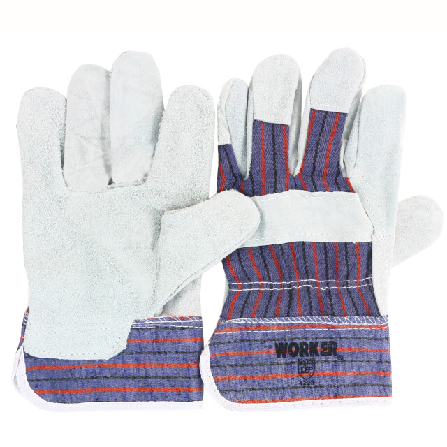 Guantes Unisex Laborales Worker de descarne y lona Gris