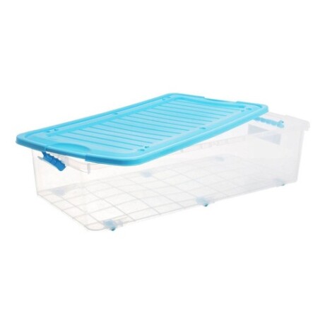 Caja organizadora Reyplast con tapa y 6 rueditas ideal bajo cama 48L Caja organizadora Reyplast con tapa y 6 rueditas ideal bajo cama 48L