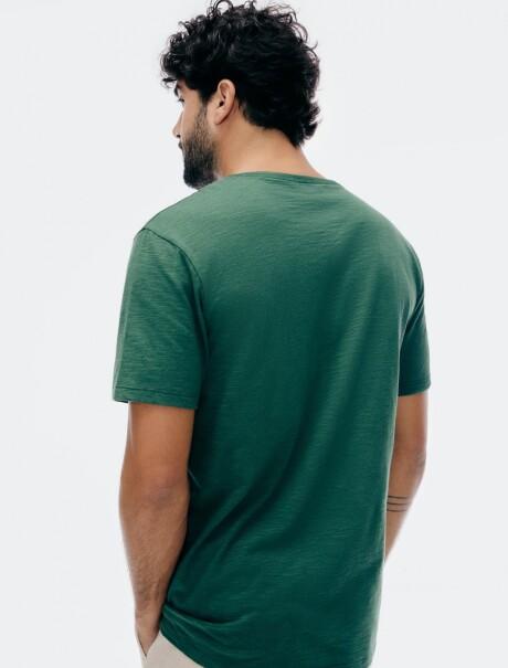 CAMISETA CON ESTAMPA EN TELA FLAMÉ VERDE