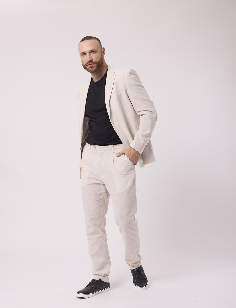 Pantalon lino rayado Pantalon lino rayado