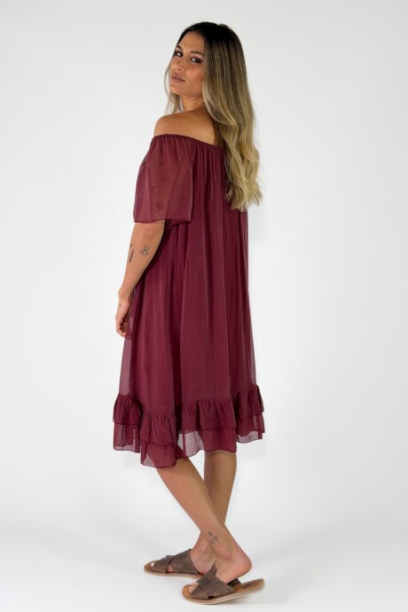 VESTIDO BOHOL Bordo