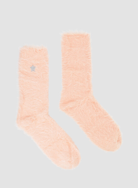 Medias mohair extra y bordado Rosado