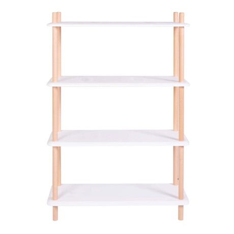 BIBLIOTECA SOFT MDF-Y-MADERA BLANCO 4 ESTANTES
