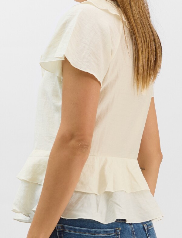 Blusa Satén Péplum CRUDO