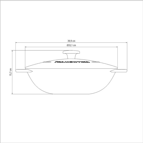 Olla wok con tapa Ø 32cm. - 5.0 lt. "TRENTO" -TRAMONTINA TR6097