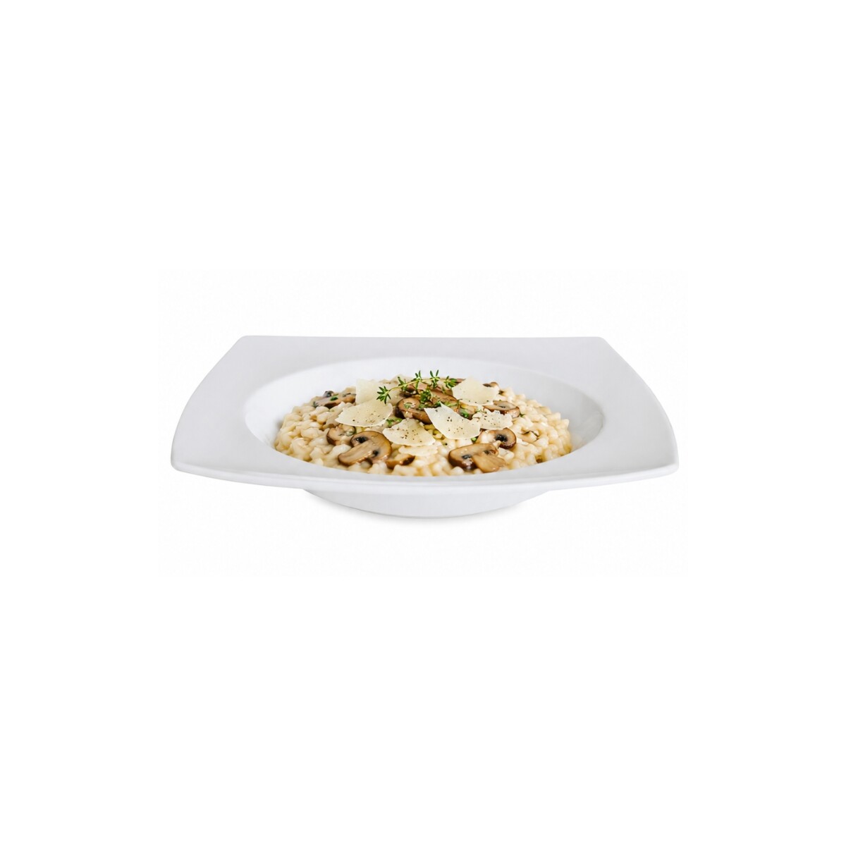 Plato Hondo Cuadrado de Porcelana Blanca 450 ml Actualite 
