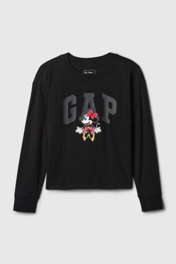 Remera Logo Gap Y Minnie Niña Sp Dis Fam Black