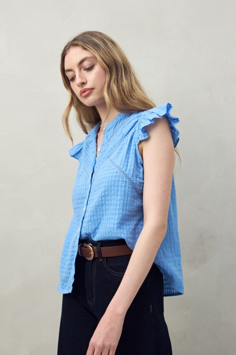 CAMISA BOHO Celeste Cielo