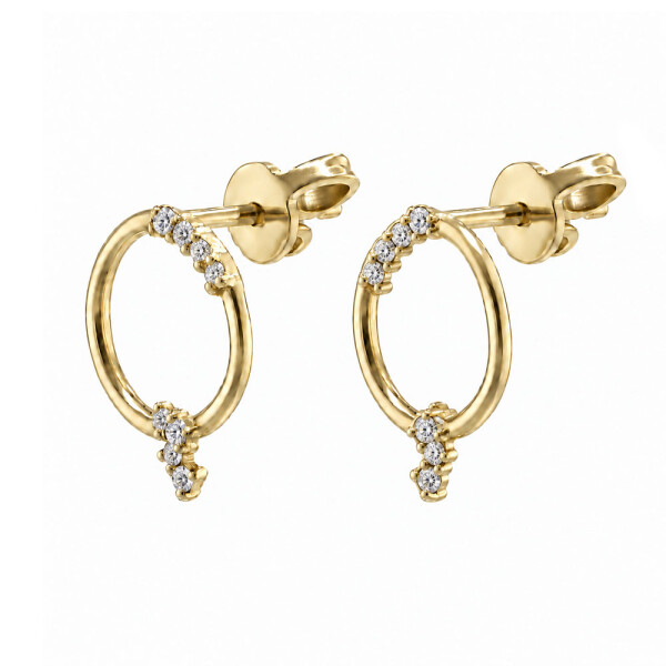 Caravanas Orbita de Oro Amarillo 18k con Brillantes Caravanas Orbita de Oro Amarillo 18k con Brillantes