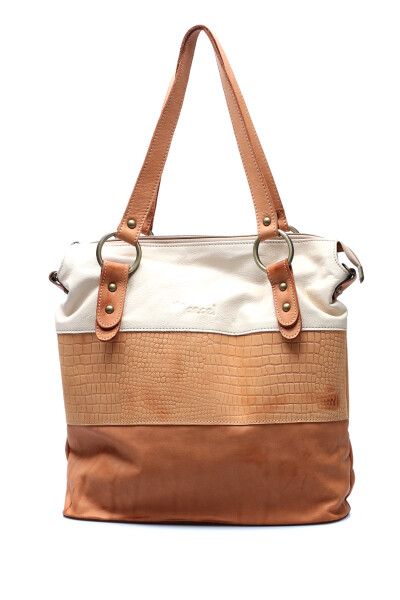 Cartera Cuero Combinado Croco con Tachas Suela