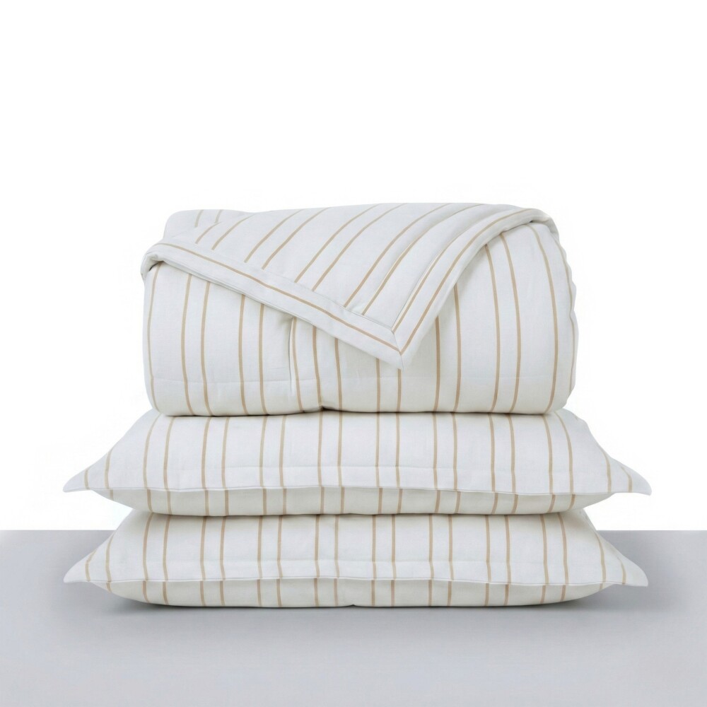 Acolchado + Fundas 1 Plaza y 1/2 plaza - Naturale Oasis Beige