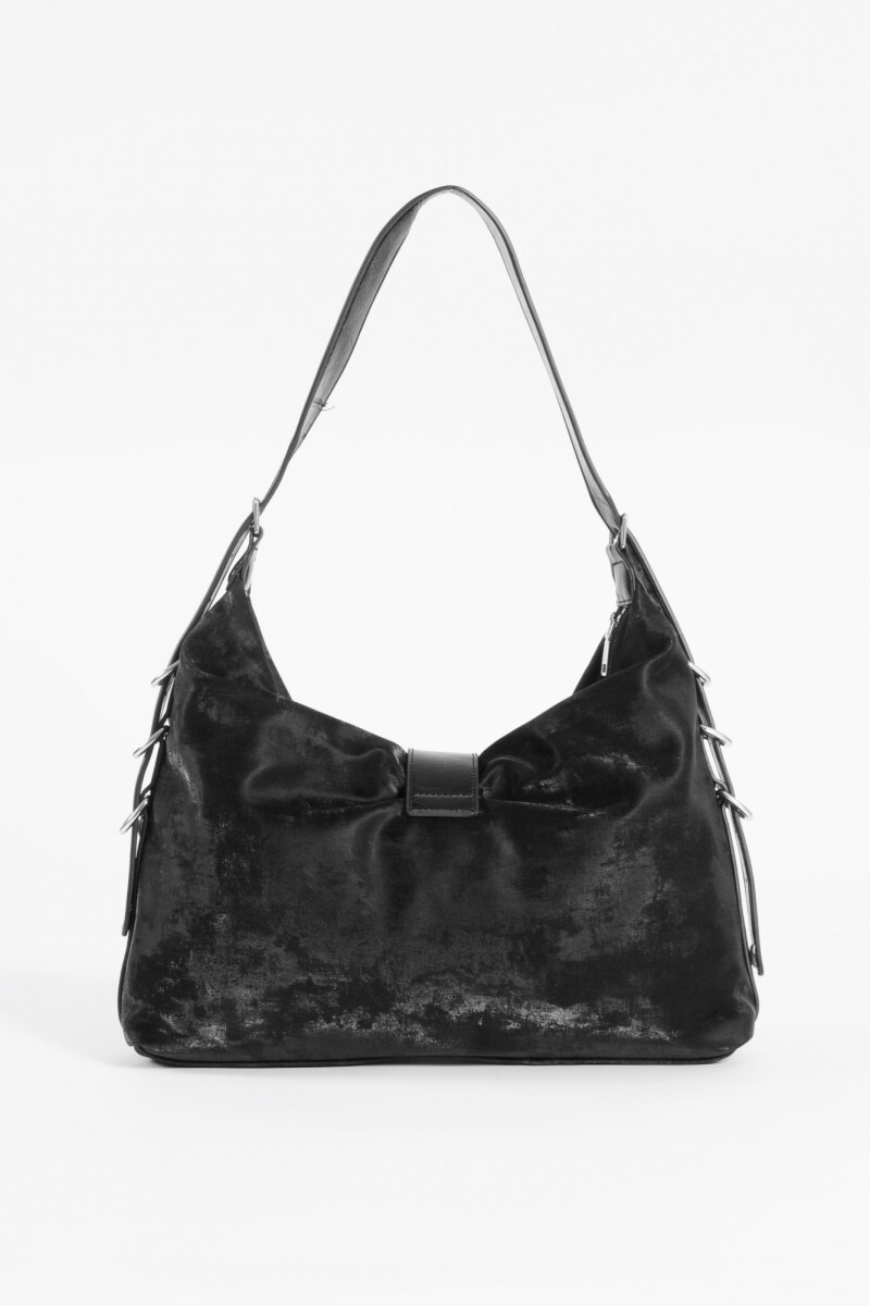 Cartera hobo con hebillas negro