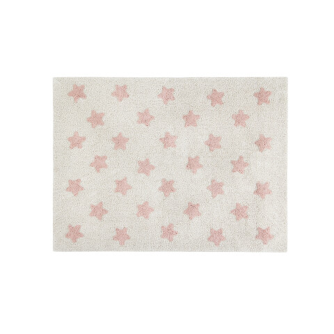 Alfombra lavable - Stars Nude y rosa