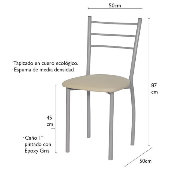 Silla Gitana Acolchonada Con Hierro, Soportan 150 Kg BLANCO