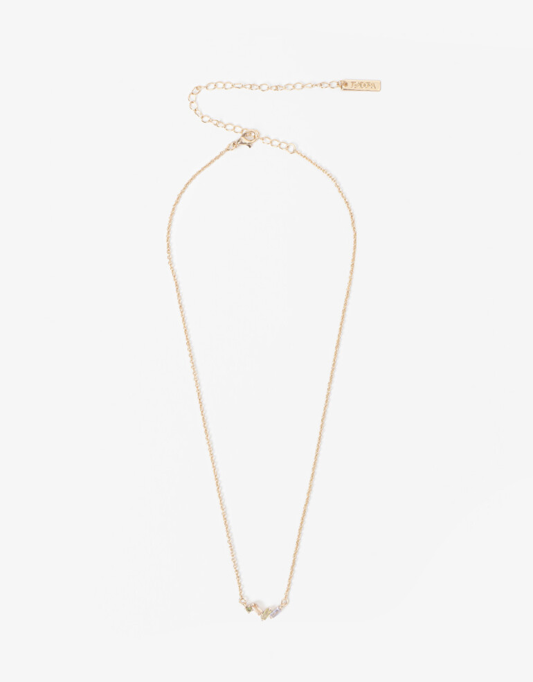 Cadena Corta con Dije Strass Collar Con Dije Cubic Zirconia - Dorado