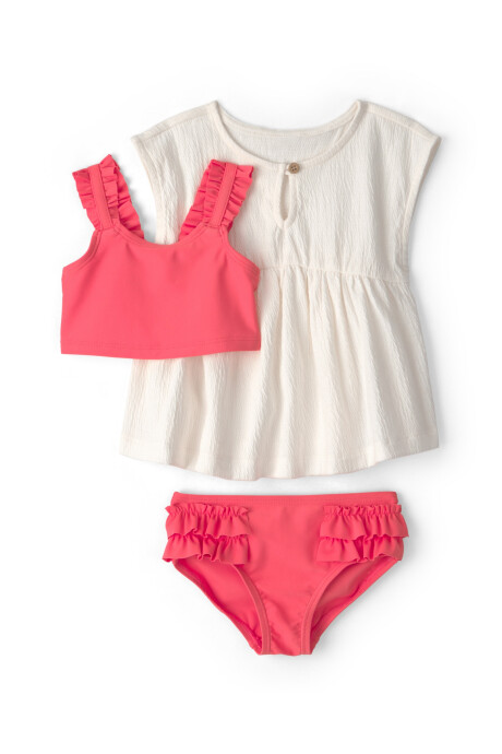 Conjunto de baño tres piezas, bikini con protección UPF 50+ y musculosa liviana Conjunto de baño tres piezas, bikini con protección UPF 50+ y musculosa liviana