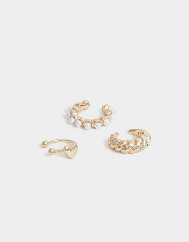 Bijou Cuff Con perlas Set De Earcuff Con Perlas - Dorado