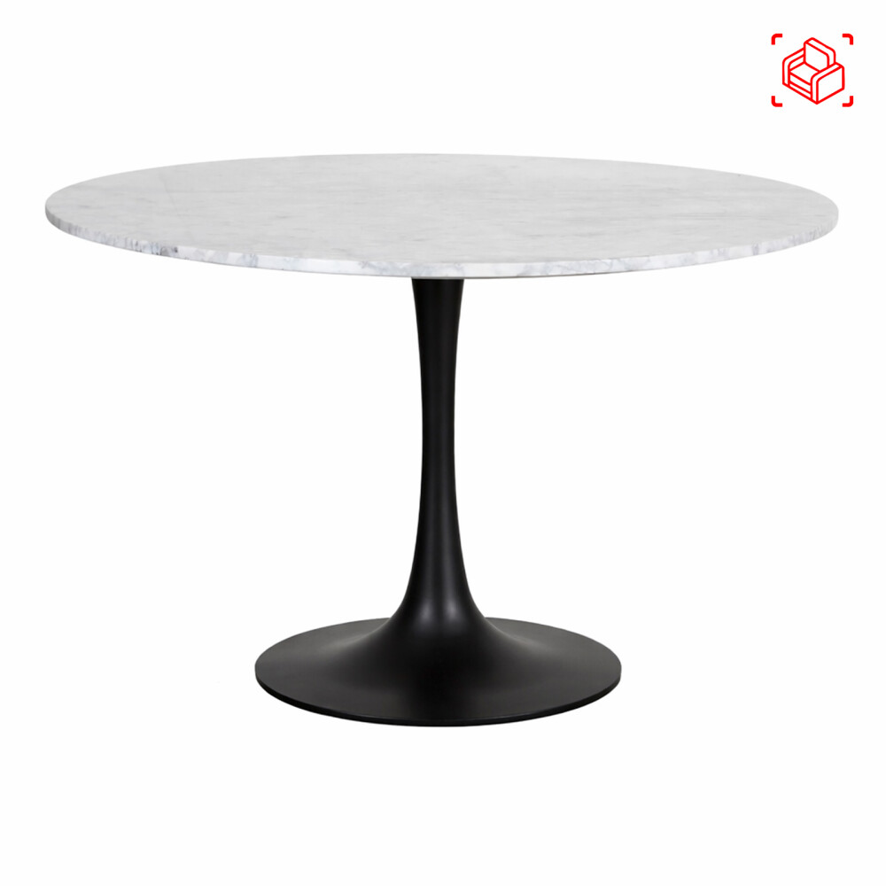 MESA DE COMEDOR MARMOL NEGRO TULIP
