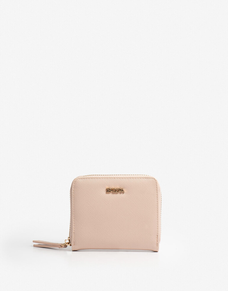 Billetera Zip Round Billetera Cuadrada Rosa - Rosa Pastel