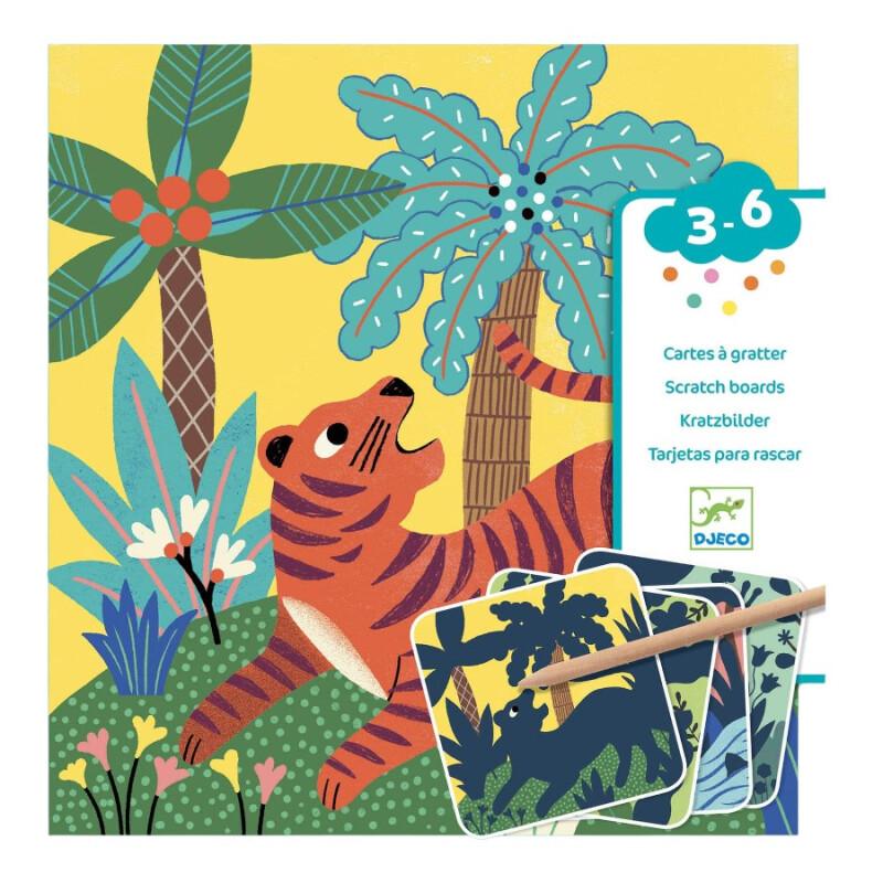Láminas Para Raspar Animales Grandes Djeco Láminas Para Raspar Animales Grandes Djeco