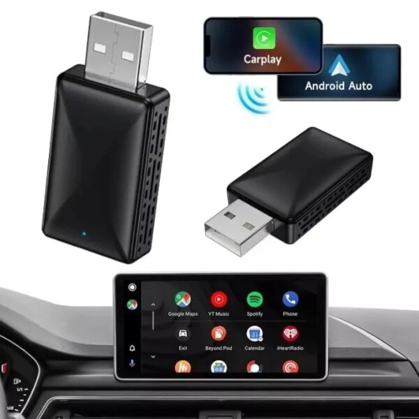 Adaptador Bluetooth Radio Inalámbrico Car Play Android Auto Color Negro