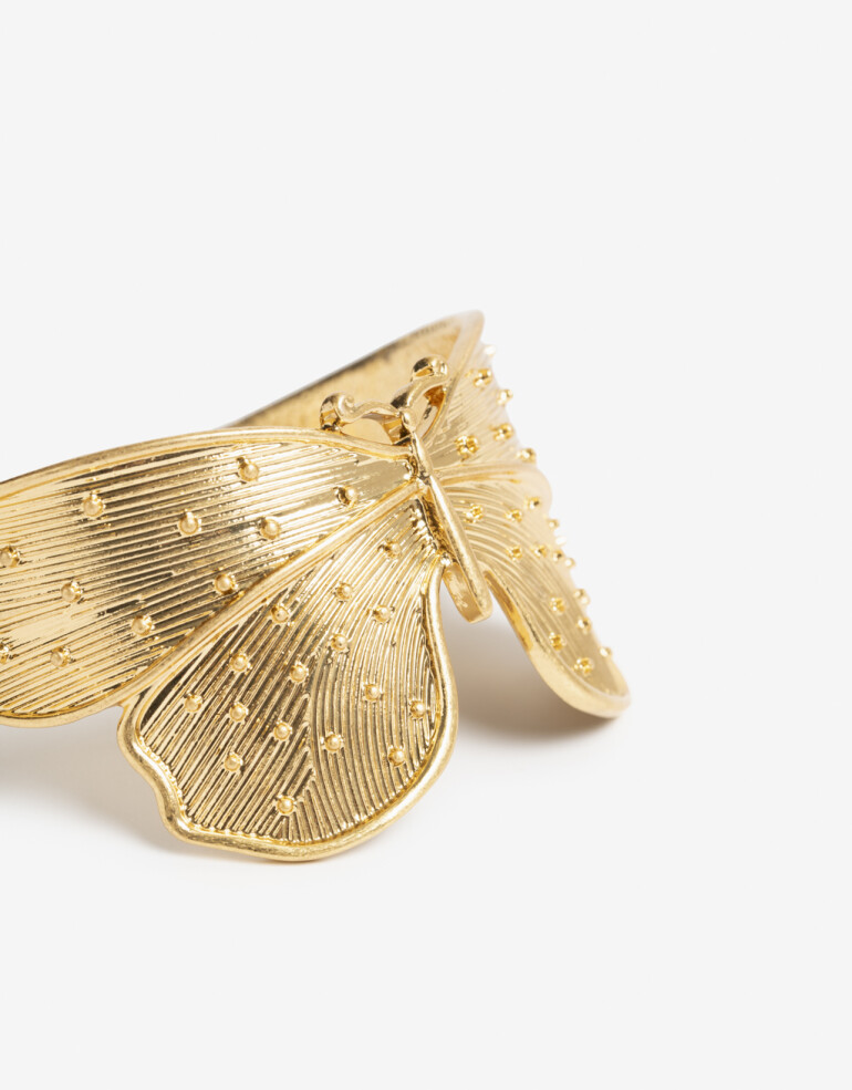 Brazaletes Metal Brazalete Formato Pulsera Mariposa - Dorado