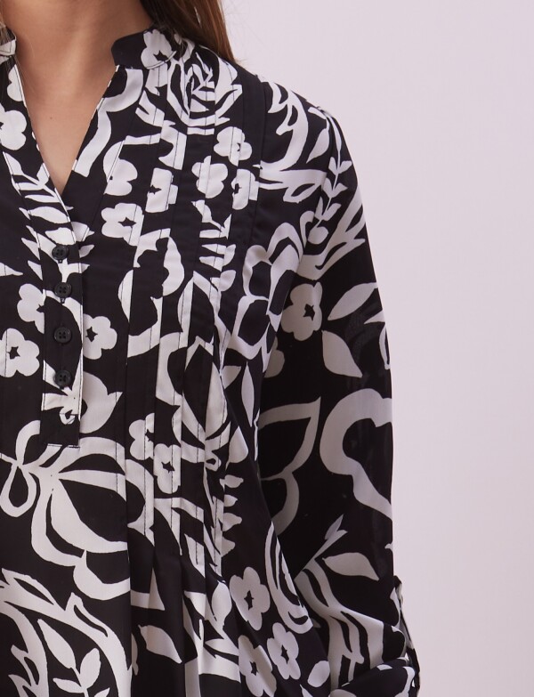 Blusa Print NEGRO/BLANCO