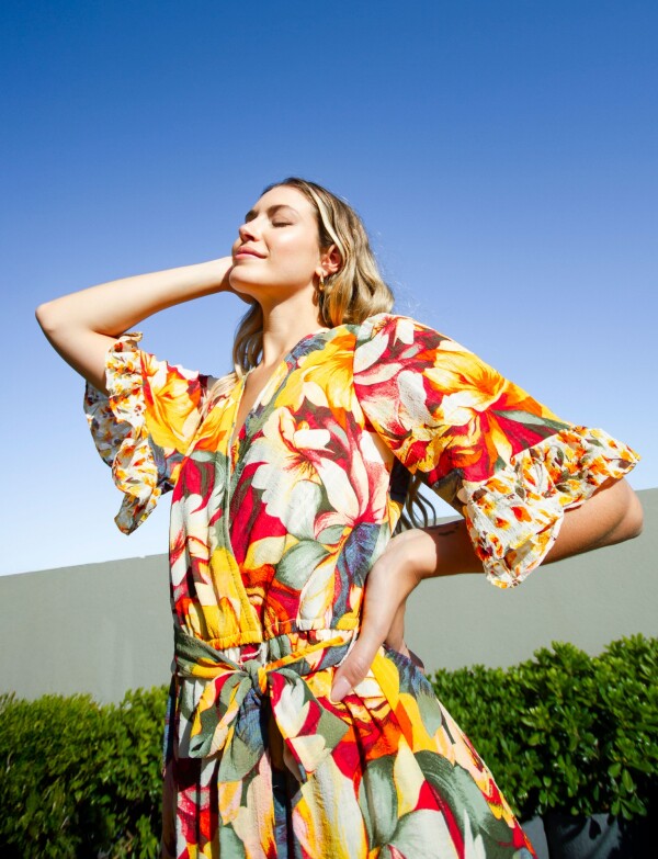 Vestido Maxi Printed MULTI/AMARILLO