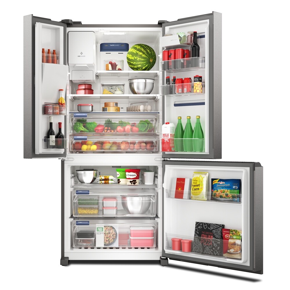 Refrigerador MULTIDOOR Frío Seco 633 Lts Black C/D INVERTER Gris