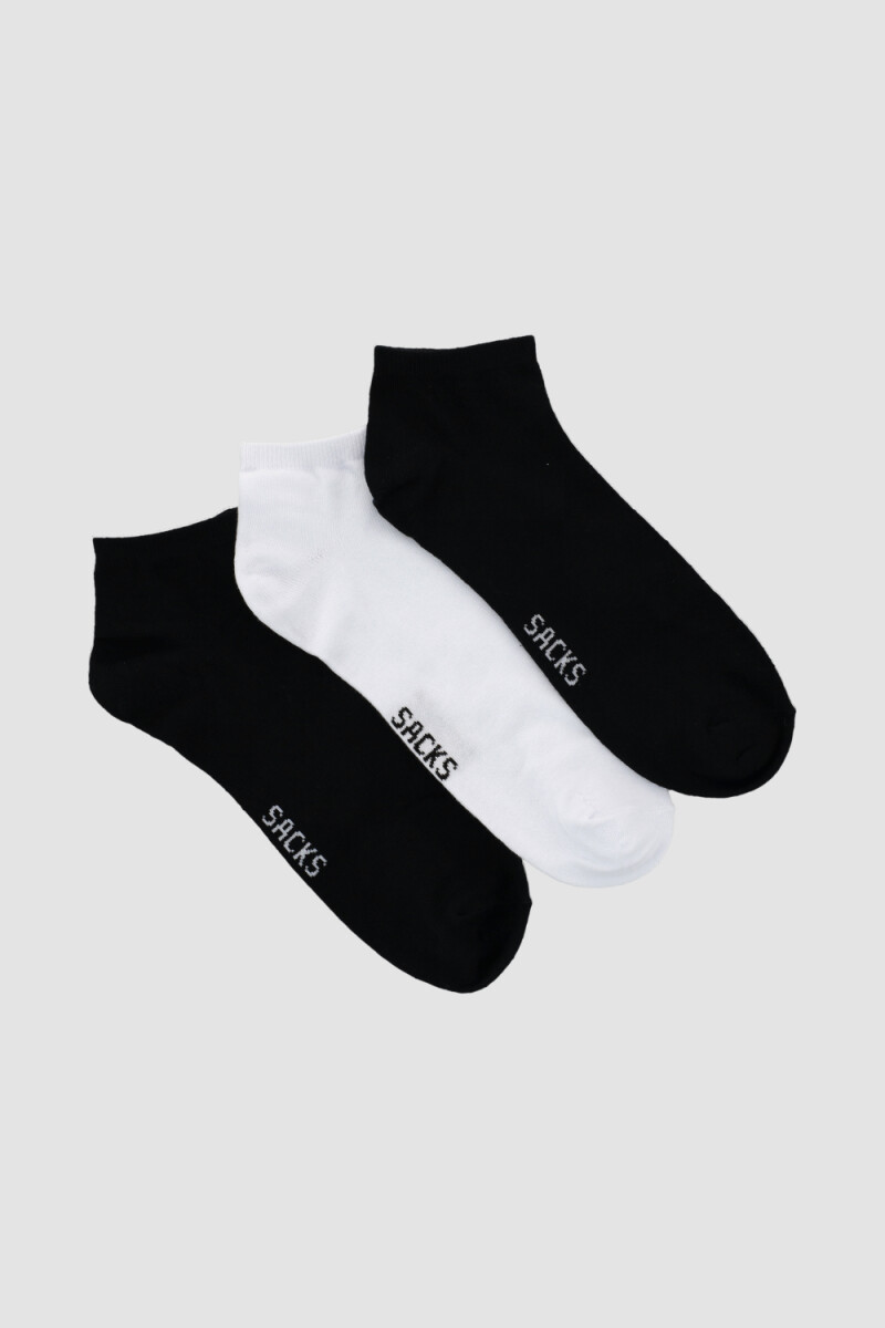 Pack x 3 medias cortas de algodón lisas - Variante 43 