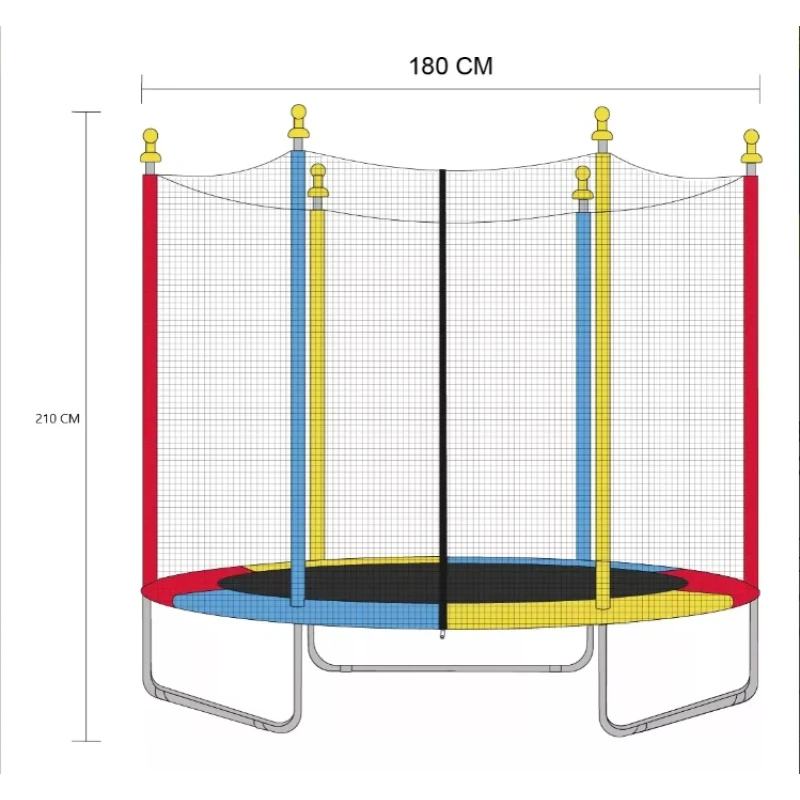 Cama Elástica Infantil Multicolor Con Red De Seguridad Azul