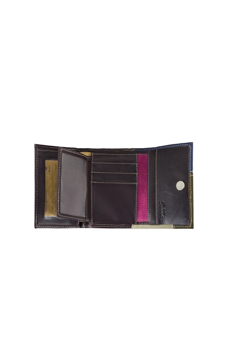 Billetera Trifold Patchwork de Colores Billetera Trifold Patchwork de Colores