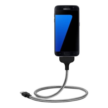 Cable Soporte Tipo Tripode Cargador Metalico iPhone Micro Variante Android