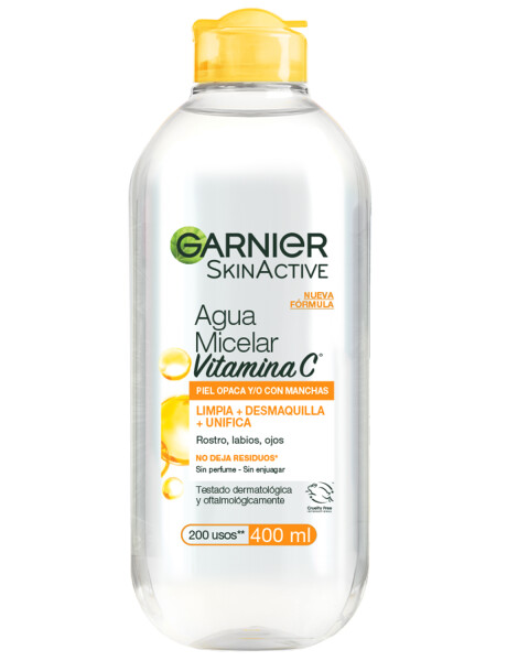 Agua Micelar Garnier Express desmaquillante aclarante con vitamina C 400ml Agua Micelar Garnier Express desmaquillante aclarante con vitamina C 400ml