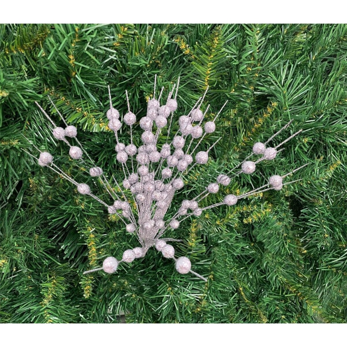 RAMO ESFERAS GLITTER PLATA 40CM 